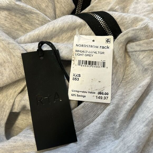 NWT RtA | Indya Light Gray Dress XXS - Picture 8 of 11